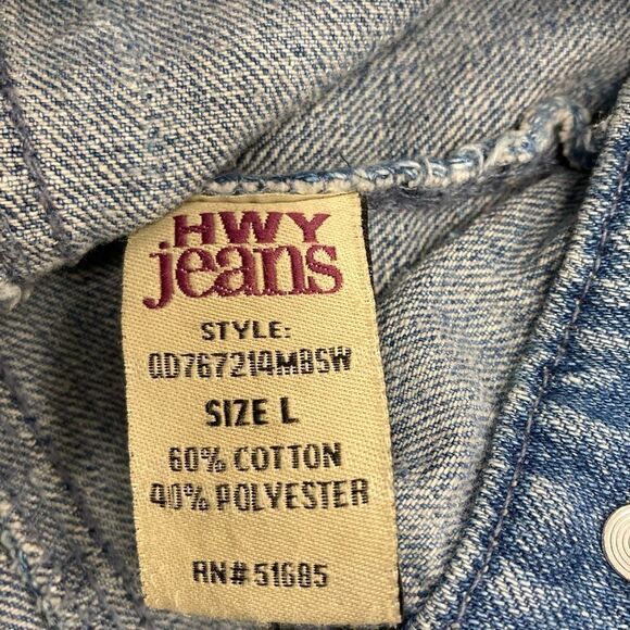 Highway Jean Vest with bleach pattern. Size Large. - Picture 6 of 6